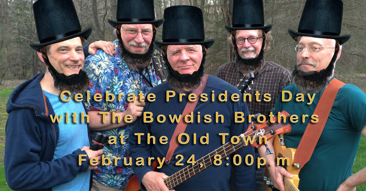 Photo of Bowdish Brothers with top hats and beards